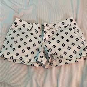 Black and white shorts